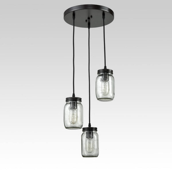 Mason Jar Glass Shade Industrial Pendant Lights for Kitchen