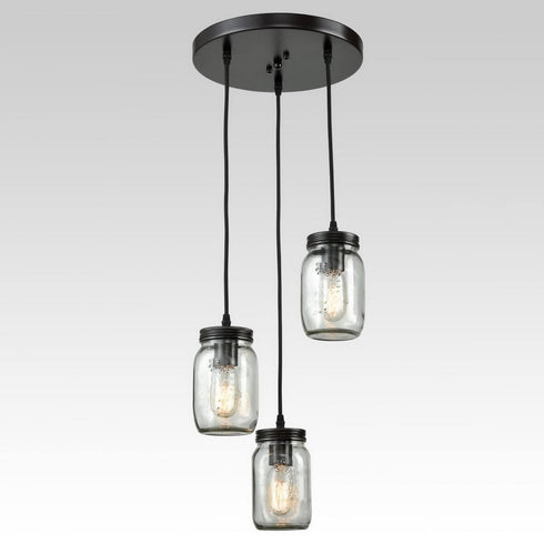 Mason Jar Glass Shade Industrial Pendant Lights for Kitchen