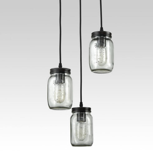 Mason Jar Glass Shade Industrial Pendant Lights for Kitchen