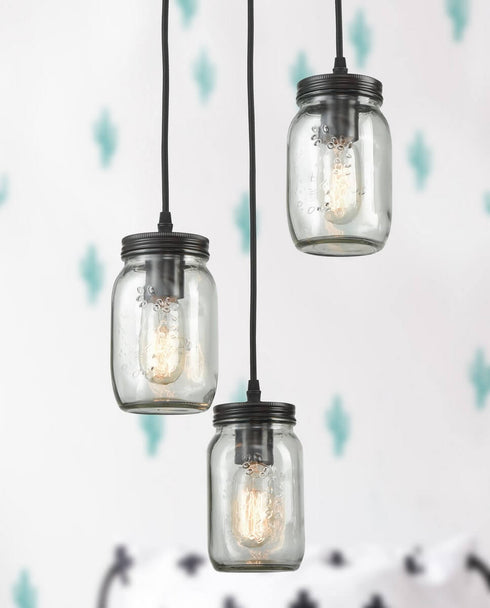 Mason Jar Glass Shade Industrial Pendant Lights for Kitchen