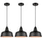 Matte Black Industrial Metal Pendant Lights 3 Pack Kitchen Island Lighting