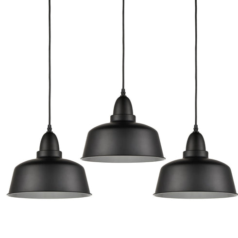 Matte Black Industrial Metal Pendant Lights 3 Pack Kitchen Island Lighting