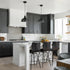 Matte Black Industrial Metal Pendant Lights 3 Pack Kitchen Island Lighting