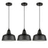 Matte Black Industrial Metal Pendant Lights 3 Pack Kitchen Island Lighting