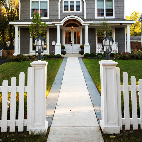 Industrial Outdoor Post Light Pillar Lantern with Pier Mount Matte Black