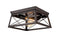 Metal Industrial Oil Rubbed Bronze Retangle Ceiling Light Flush Mount