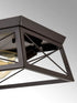 Metal Industrial Oil Rubbed Bronze Retangle Ceiling Light Flush Mount