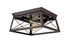 Metal Industrial Oil Rubbed Bronze Retangle Ceiling Light Flush Mount