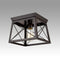 Metal Retro Industrial Oil Rubbed Bronze Retangle Flush Mount Ceiling Light