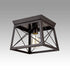 Metal Retro Industrial Oil Rubbed Bronze Retangle Flush Mount Ceiling Light