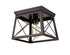 Metal Retro Industrial Oil Rubbed Bronze Retangle Flush Mount Ceiling Light