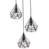 Fontanellato Metal Wire Diamond Three-Light Cluster Pendant Lighting