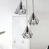 Fontanellato Metal Wire Diamond Three-Light Cluster Pendant Lighting