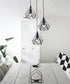 Fontanellato Metal Wire Diamond Three-Light Cluster Pendant Lighting