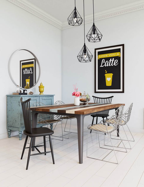 Fontanellato Metal Wire Diamond Three-Light Cluster Pendant Lighting