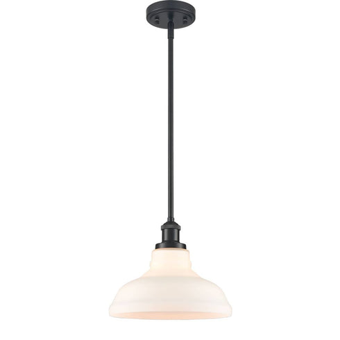 Black Pendant Lighting for Kitchen Island with Opal Glass Shade