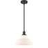 Black Pendant Lighting for Kitchen Island with Opal Glass Shade