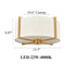 Trani Mid Century Fabric Drum Shade Gold Flush Mount Ceiling Light