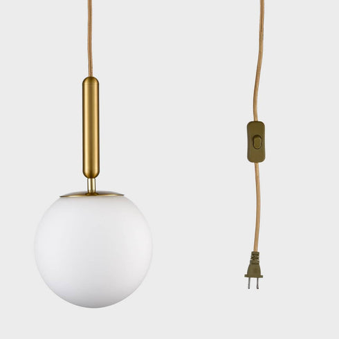 Mid Century Plug in Pendant Lighting with Cord 8 Inch