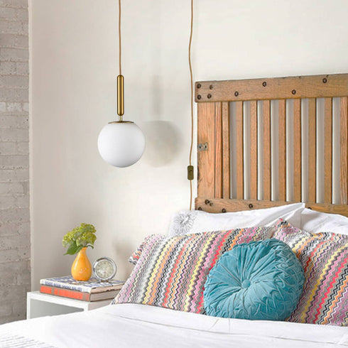 Mid Century Plug in Pendant Lighting with Cord 8 Inch