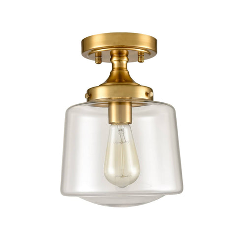 Mid Century Glass Semi Flush Mount Ceiling Light