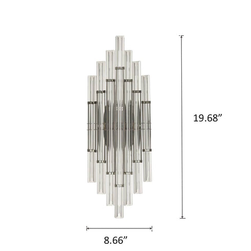 Crystal Wall Sconce Lighting for Bathroom in Black Finish