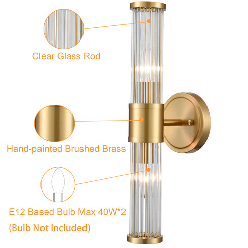 Gold Crystal Wall Sconce Light for Bedroom