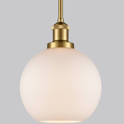 Milk Glass Globe Gold Pendant Light for Kitchen Rod-Hung