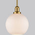 Milk Glass Globe Gold Pendant Light for Kitchen Rod-Hung