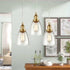 Anzio Industrial Mini Glass Pendant Lights Brass Finish Cone Shape