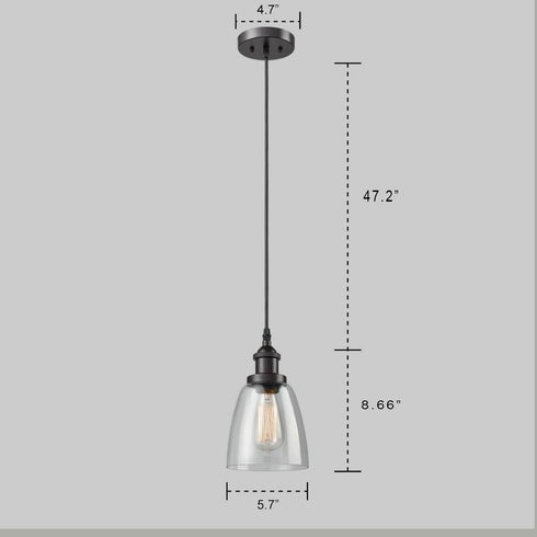Mini Glass Bell Oil Rubbed Bronze Kitchen Island Pendant Lighting