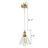 Anzio Industrial Mini Glass Pendant Lights Brass Finish Cone Shape