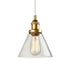 Anzio Industrial Mini Glass Pendant Lights Brass Finish Cone Shape