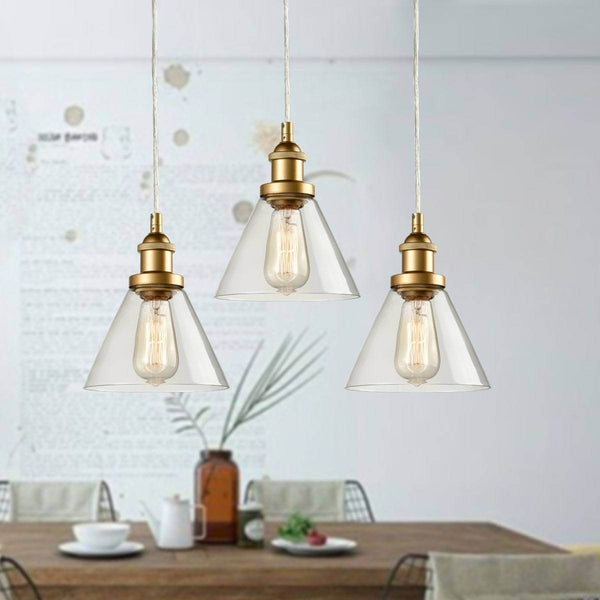 Mini Glass Pendant Lights Brass Kitchen Island Pendant Lighting 3 Pack