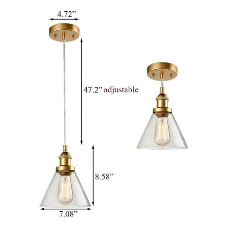 Mini Glass Pendant Lights Brass Kitchen Island Pendant Lighting 3 Pack