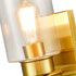 Modern 1-Light Wall Sconces Brass Wall Light with Clear Glass Shade