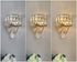 Modern 2-Light Gold Metal Wall Light Fixture with Crystal Wall Sconce for Bathroom Living Room Mid Century Light Fixture