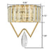 Modern 2-Light Gold Metal Wall Light Fixture with Crystal Wall Sconce for Bathroom Living Room Mid Century Light Fixture