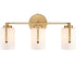 Modern 3-Light Gold Bathroom Vanity Lights with Opal Cylinders