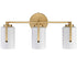 Modern 3-Light Gold Bathroom Vanity Lights with Opal Cylinders