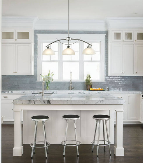 Modern 3-Light Kitchen Pendant Lighting, Brushed Nickel