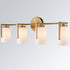 Modern 4-Light Gold Vanity Light Bathroom with Opal Cylinders