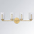Modern 4-Light Gold Vanity Light Bathroom with Opal Cylinders