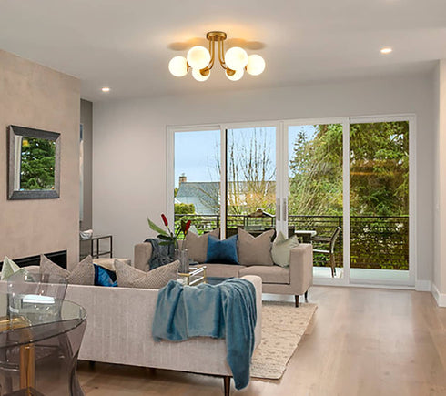 Modern Globe Ceiling Light - 6 Light