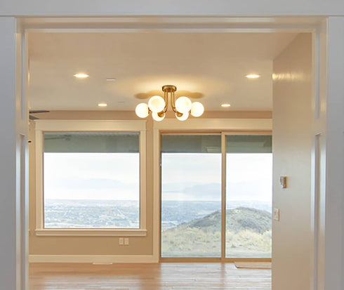 Modern Globe Ceiling Light - 6 Light