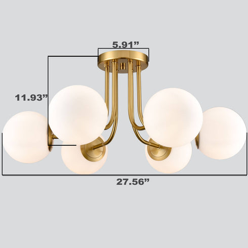 Modern Globe Ceiling Light - 6 Light