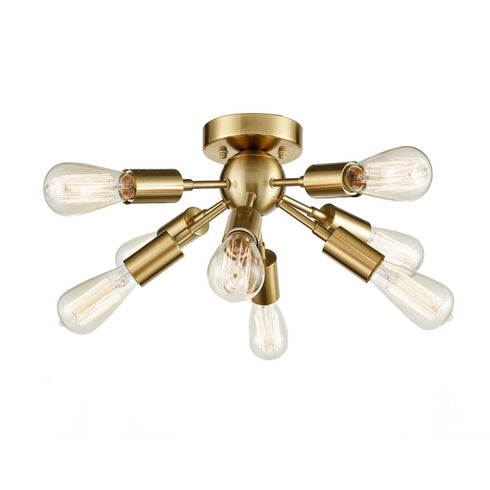 Modern 8-light Brass Sputnik Flush Mount Ceiling Light