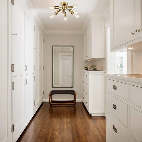 Modern Brass Sputnik Ceiling Light 8-light Flush Mount Fixture