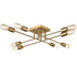 Modern 8-light Metal Gold Ceiling Light Fixture for Living Room