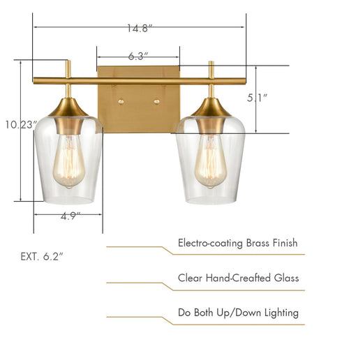 Modern Bathroom Wall Sconces Vanity Brass Wall Sconce